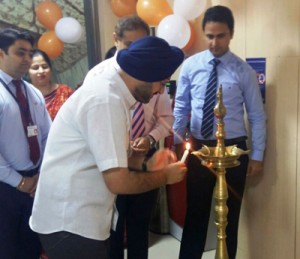 Simrandeep Singh, Deputy Commissioner Jammu, inaugurating the ICICI Bank branch at Channi Himmat on Friday.