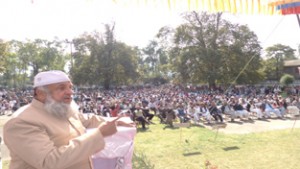 Deputy Chairman, Legislative Council, Jahangir Hussain Mir addressing a public rally at Poonch.