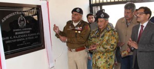 DGP, K Rajendra Kumar inaugurating new building at Ganderbal on Thursday.