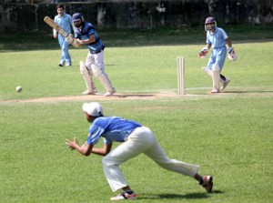 Players in action during an exhibition match at Col RN Chopra Academy while celebrating Annual Day. —Excelsior/Rakesh