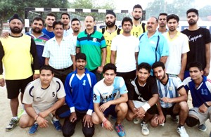 J&K Handball team posing for a group photograph before leaving for Ujjain. 