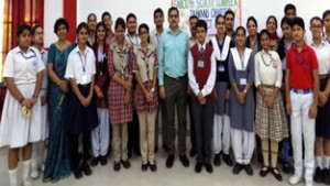 Winners of Inter-school debate competition posing for group photograph on Wednesday.