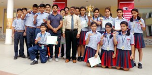 Medal winners of North Zone Judo CBSE Cluster posing for group photograph.