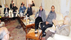 Chief Minister, Mufti Mohammad Sayeed chairing a meeting at Srinagar.