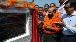 Minister for Social Welfare, Bali Bhagat dedicating newly re-constructed Niki Tawi bridge to people on Sunday.