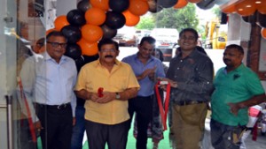 Dignitaries during inauguration of exclusive store of Firefox Bikes Private Limited at Jammu.