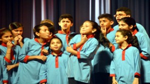 A scene from the play ‘Aap Hamare Hain Kaun’ staged by Natrang at General Zorawar Singh Auditorium, University of Jammu.