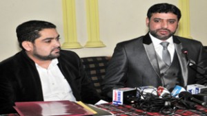 Director of Then Indian Energy Private Limited Adil Khan addressing media persons in Srinagar on Wednesday. -Excelsior/Amin War