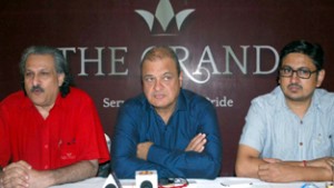 Sunil Marwah, CEO, The Grand interacting with media persons at Jammu on Saturday. —Excelsior/Rakesh