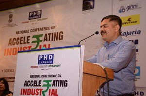MD SIDCO Amit Sharma while speaking at Accelerating Industrial Growth Conference at New Delhi.