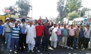 JKNPP activists taking out peace rally in Udhampur on Sunday.