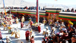People participating in ‘Thiksay Gustor’ at Leh.