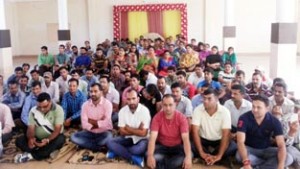 ReTs holding a meeting at Udhampur on Sunday.