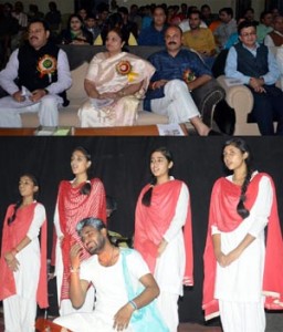 MoS for Culture, Priya Sethi and other dignitaries witnessing a play after inaugurating Theatre Festival at Reasi.