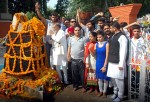 Prof Bhim Singh paying tributes to 1966 martyrs at Science College. 