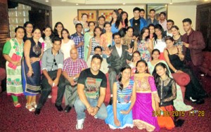 Students posing for a group photograph during Fresher’s Party organized by MBA Department of MIET, Jammu.