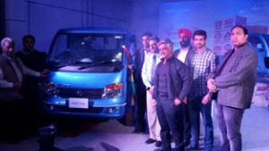 Officials of Tata Motors and National Garages launching ACE Mega at Jammu on Thursday. 