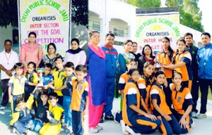 Winners of Mini Football and Inter-House Basketball Competition posing for a group photograph at DPS Jammu on Monday.