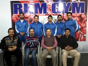 Selected Power Lifters posing alongwith Dr Pawan Kotwal, Divisional Commissioner, Jammu on Wednesday.