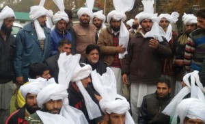 Gujjar delegation during a meeting with Transport Minister, Ab. Gani Kohli at Srinagar on Saturday.