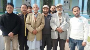 Newly elected office bearers of Anjuman Islamia Bhaderwah posing for group photograph on Saturday.