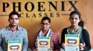 Qualified IIT JEE students posing for group photograph on Friday.