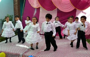 Children during Fancy Dress Competition Cum Grandparents Day at Peepal Tree School in Jammu.
