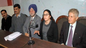 Citizens interacting with media persons at Jammu on Saturday. 