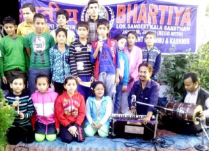 A scene of musical play ‘Ladli’, which was staged by BLSKS on Saturday.