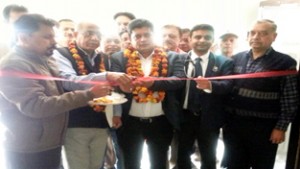 MLA Rajesh Gupta inaugurating free medical camp by Mahajan Sabha Jammu on Saturday. 