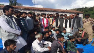 Wasim Kohli during public meeting in Kalakote Constituency.