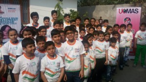 Selected students for 20th International UCMAS Competition posing for a group photograph on Sunday.