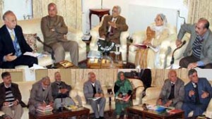 Chief Minister, Mufti Mohd Sayeed chairing 21st BoDs meeting of Wakf Board at Srinagar on Sunday.