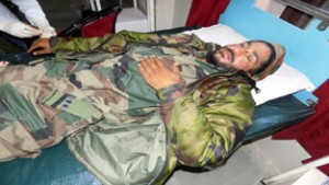 Injured Army jawan in MH Udhampur.