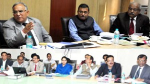 Chief Secretary, B R Sharma chairing 91st FAC meeting at Jammu on Monday.