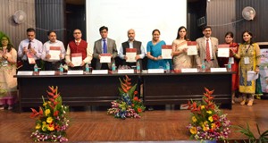 JU VC and others releasing Placement Brochure of MBA-IB during valedictory function of National Business Plan Competition by ICccR & HRM on Tuesday.