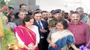 Principal Commissioner of Income Tax, Sangeeta Gupta inaugurating Income Tax Office at Samba on Thursday. -Excelsior/Gautam