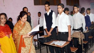 MoS Education, Priya Sethi during surprise visit to a school on Wednesday.