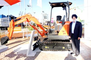 Sandeep Singh MD, Tata Hitachi Construction Machinery Co. Pvt. Ltd during launch of ZAXIS GI series at Jammu on Thursday.