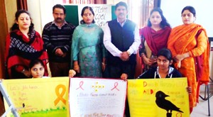 Posters being displayed during AIDS Awareness Poster Making Competition.