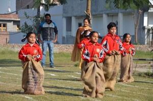 Children performing during Annual Sports Day on Thursday.