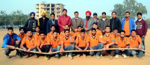 J&K Tug of War team posing along with dignitaries and officials before leaving for Aurangabad on Monday.