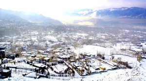 View of snow covered Leh city. -Excelsior/Stanzin