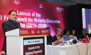Union Minister for Health & Family Welfare, J.P. Nadda addressing at the launch of “The National Framework for Malaria Elimination (NFME) in India (2016-2030)”, in New Delhi on Thursday.