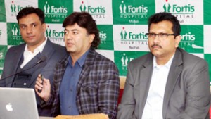 Dr Rajeev Bedi interacting with media persons.