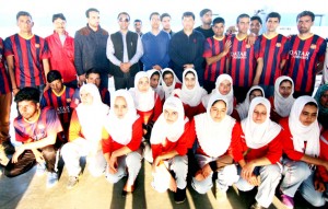 J&K team posing for a group photograph before leaving for 5th Dragon Championship in Jammu on Tuesday.