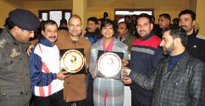 DDC Baramulla, Yasha Mudgal and other dignitaries during concluding function of District Badminton Championship at Baramulla.