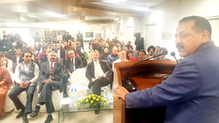 Union Minister Dr Jitendra Singh delivering the inaugural address after the formal India launching of "School for Social Entrepreneurs", at New Delhi on Wednesday.