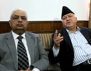 SAC chairperson Justice B A Khan and Member Justice J P Singh addressing press conference on Wednesday. —Excelsior/Rakesh