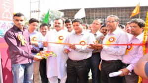 MLA Jammu East Rajesh Gupta inaugurating multi-media exhibition ‘Vikas Ki Nayi Udaan’ at Jammu.